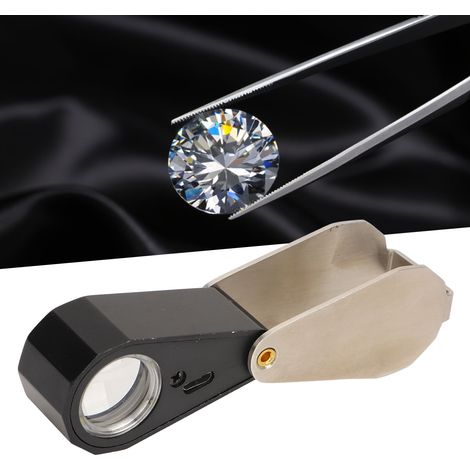 Lente d'ingrandimento da gioielliere 10X, lente d'ingrandimento portatile professionale con luce LED per gioielli, piante, monete, orologi, DUBUNS (1/4)