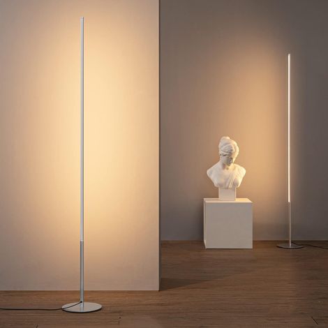EDISHINE Lampadaire LED sur Pied Salon, 147cm Dimmable Colonne Lumineuse, 3000K Blanc Chaud, Moderne Lampe D'Ambiance, Interrupteur au Pied (1/5)