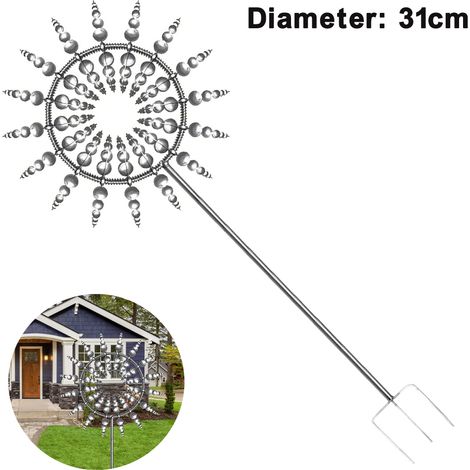 1 moulin à vent, métal, double hélice, résistant intempéries, décoration jardin (1/5)