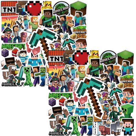 Autocollants pour jeux de construction style pixel / Stickers en vinyle imperméables / Parfaits pour les enfants et les adultes / Inspirés des jeux de type bac à sable (1/5)