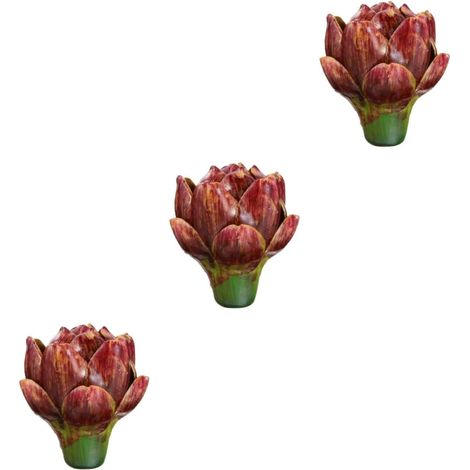 3pièces Plante Imitation Ananas Décoratif Pot Rouge Vin s Fleurs Et Réalistes pour Décoration Intérieure (1/5)