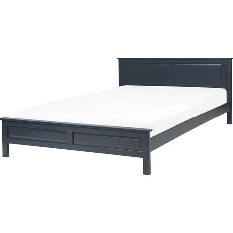 Bett mit Lattenrost Kiefernholz OLIVET 140 x 200 cm Dunkelblau