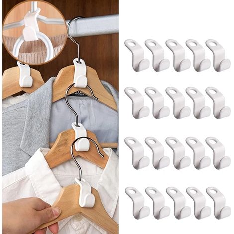 Set di 20 ganci di collegamento per appendiabiti - Appendiabiti - Gancio di collegamento - Ganci per appendere - Gancio per vestiti - Appendiabiti a gancio - Appendiabiti salvaspazio (1/5)