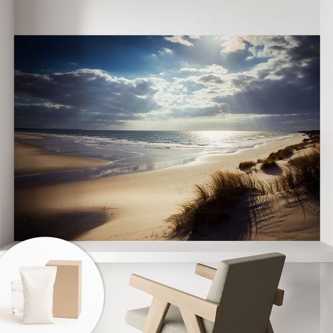 Papier peint intissé mural avec imprimé motifs uniques apparence moderne - Colle incluse gratuite Rive rayonnante 104x70 cm (1/5)