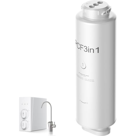 Mophorn Filtre de remplacement PCF, filtre à eau composite PCF à 6 couches, réduit le chlore et les odeurs, compatible avec le système de filtration d'eau sous évier SS-001, SS-003 et SS-005 (1/5)