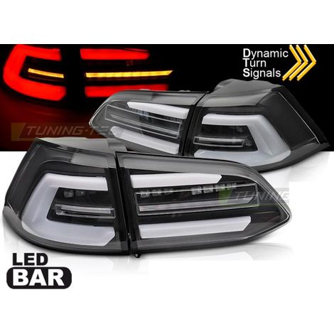 Paire de feux arriere VW Golf 7 13-17 FULL LED BAR Dyn Noir (1/5)
