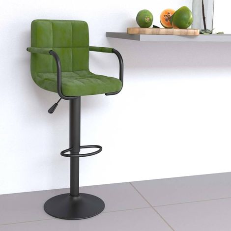 vidaXL Tabouret de bar Vert clair Velours (1/5)