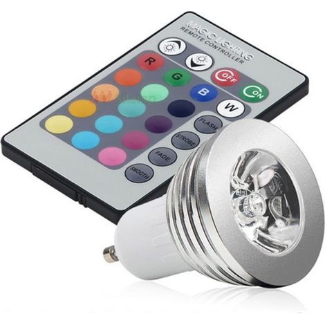 Silamp – Ampoule LED GU10 3W RGB 220V – Culot GU10 – 300 lumens – Éclairage multicolore – Durée de vie 25 000 heures – IP20