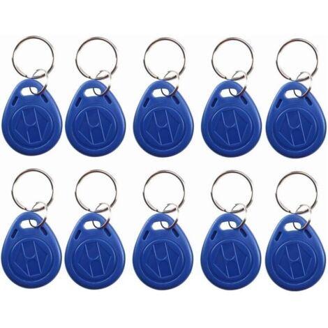Porte-clés RFID inscriptible 125 kHz T5577/EM4305, étiquette NFC, jeton d'identification de proximité, porte-clés de contrôle d'accès pour systèmes de sécurité, bleu (10) (1/5)