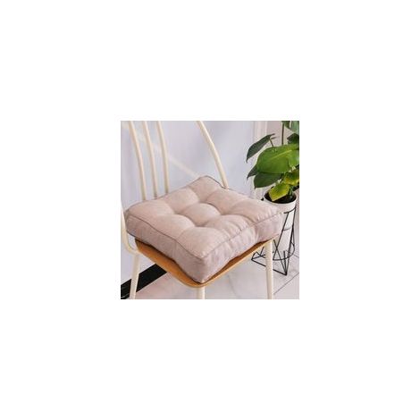 Coussin de chaise de jardin, épais 10 cm, en coton doux, 40 x 40 cm, pour bureau, salle à manger, maison (40 x 40 x 10 cm, beige)- (1/4)