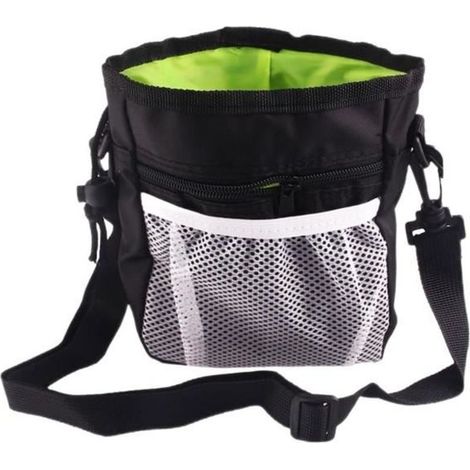 Leckerlibeutel für Hunde, strapazierfähiges, wasserabweisendes Nylon, mehrere Fächer, schwarz und grün, für Spaziergänge und Hundetraining (1/5)