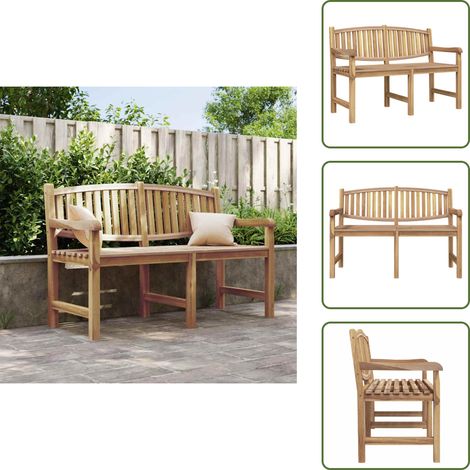 Panca da giardino con schienale - vidaXL Panca da Giardino 149,5x60x90 cm in Legno Massello di Teak -