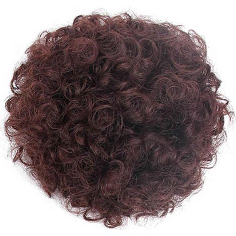 Petite perruque bouclée, sac à cheveux pour femme, filet élastique à cordon, coton à cheveux
