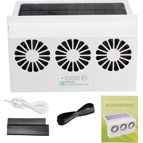4500Rpm Solar Car Exhaust Fan 3 Ventilateurs Puissants (1/4)