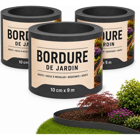 Bordure de Jardin Flexible 10 cm x 27 m - Bordure Fine et Souple pour Pelouse, Massifs et Allées - Délimitation Discrète et Durable - Résistante au Gel et aux UV - (1/5)