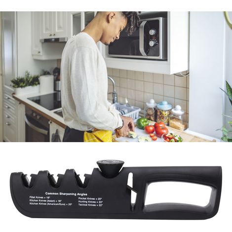 Affûteur de couteaux réglable noir, nouveau produit créatif transfrontalier Amazon, affûteur de cuisine multifonctionnel 4 en 1. (1/5)