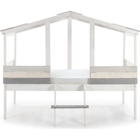 Cama tipo cabaña modelo Unai acabado gris, 206cm(largo) 165cm(ancho) 131cm(alto). (1/2)