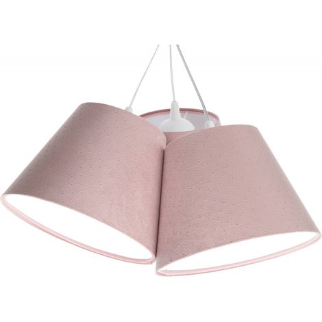 Suspension Jasmine bebe - Tissu matelassé rose poudré, intérieur blanc (1/5)