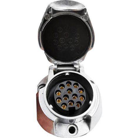 Connecteur de remorque femelle en alliage d'aluminium 13 broches 12V pour caravanes de remorque standard EU A (1/4)