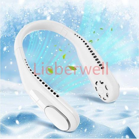 4000 mAh Upgraded Bladeless Neck Fan, Rechargeable Personal Fan with 3 Speeds, U-Shaped Air Outlet, USB-C, 4-15 Hour Runtime (1/5)