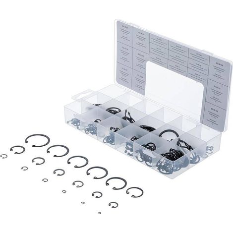 Assortiment de Circlips Intérieurs D.3-32 mm - 300 pcs - Acier Résistant - Fixation Sécurisée, Pro - D-Work (1/5)