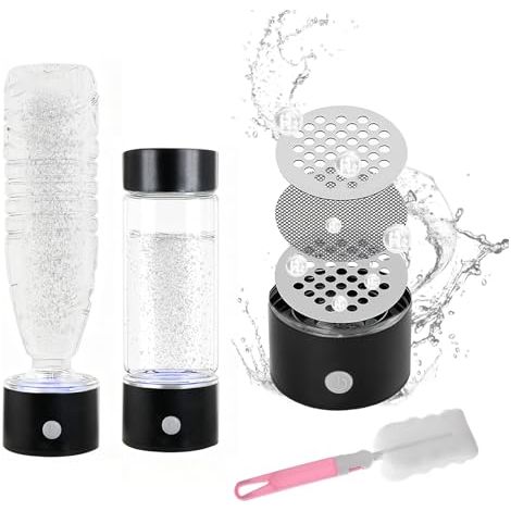 Bouteille d'eau hydrogène 8032PPB, 450 ml, générateur d'hydrogène en verre, double teneur en hydrogène, technologie d'électrolyse en 3 minutes, certification CE ROHS (1/5)