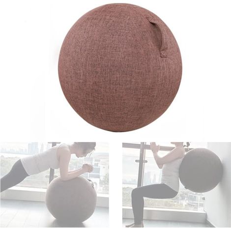 Yogaballbezug 55 cm aus Baumwoll-Leinen – rutschfester Ballbezug – waschbar – Schutz (1/5)