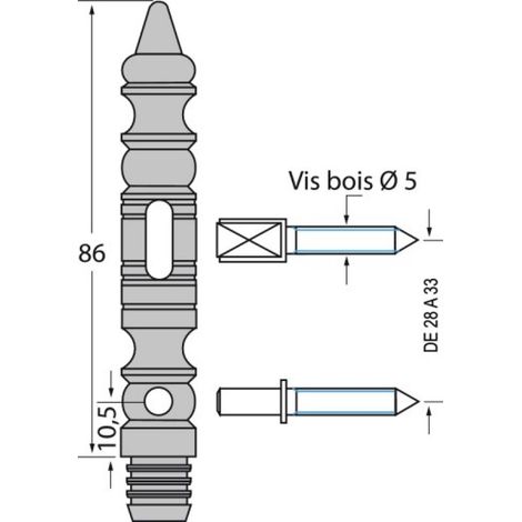 Embouts de fiches à lacets recoupables en acier vieux bronze 86 mm – Pour tubes de 13 mm – Paire esthétique et durable – Bros