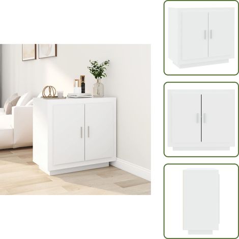Buffet Blanc 80x40x75 cm Bois d'ingénierie - Buffet - Meuble De Rangement - Commode - Mobilier Blanc - Meuble Design (1/5)