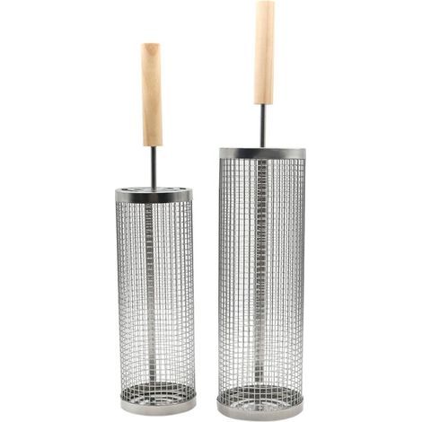 Ensemble de paniers à gril emboîtables , poignée amovible , acier inoxydable 304 , accessoires pour grillades de légumes et de crevettes , barbecue au charbon de bois de camping , cadeau pour homme , (1/5)