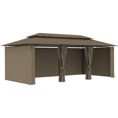 Maison Exclusive - Gazebo con Tende 600x298x270 cm Grigio Talpa 180 g/m² (1/5)