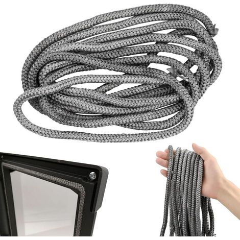 Guarnizione di tenuta per camino 8 mm x 3 m – Fibra di vetro ad alta resistenza – Eccellente tenuta stagna – Per stufe e inserti (1/4)