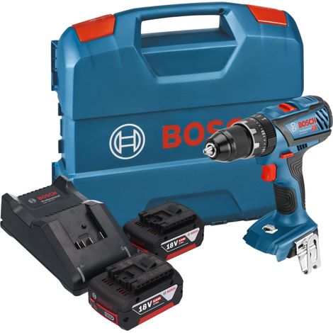 Perceuse-visseuse à percussion sans fil Bosch GSB 18V-28 Professional 18 V 63 Nm + 2 batteries 5,0 Ah + chargeur + mallette L-Case