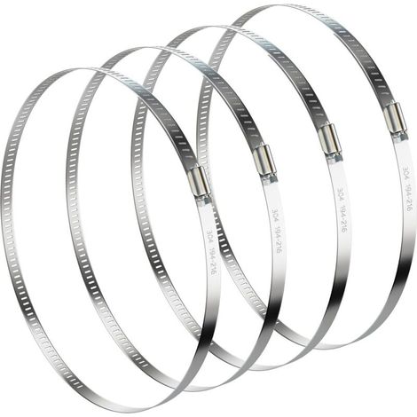 Lot de 4 colliers de serrage réglables de 194 à 216 mm, colliers de serrage pour conduite de carburant de 8 pouces de diamètre