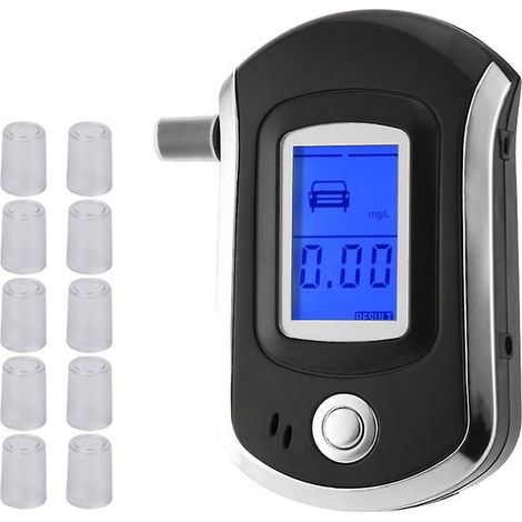 Alcootest AT6000 avec 10 embouts buccaux, éthylotest numérique professionnel avec écran LCD (1/5)