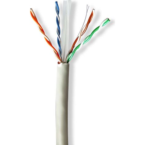 Rollo de cable de red  CAT6  Sólido  U/UTP  Cobre desnudo  305,0 m  Interior  Redondo  LSZH  Gris  Caja de paso