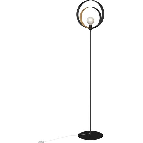 LUMICOM NUCLEO Piantana, 1X E27, max 42W, metallo, nero/oro, D.40cm H.170cm (1/2)