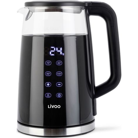 Hervidor eléctrico inalámbrico negro de 1,7 L y 2200 W - DOD198 - Livoo -