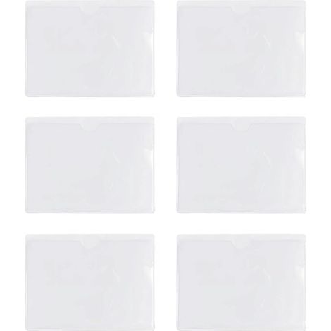 Lot de 6 porte-vignette autocollants transparents pour pare-brise de voiture, permis de stationnement, porte-disque d'assurance, porte-badge (1/5)