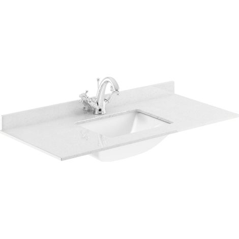1000 Rectangle Marble Top/Basin 1TH