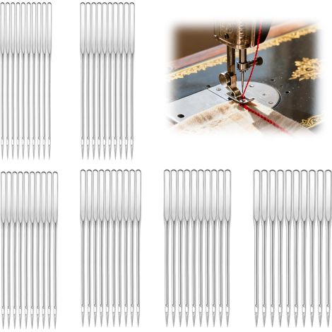 60Pcs Aiguille Machine a Coudre Universelle, Aiguilles Machine à Coudre 6 Tailles 65/9 75/11 80/12 90/14 100/16 110/18, Accessoires Couture Domestique (1/5)
