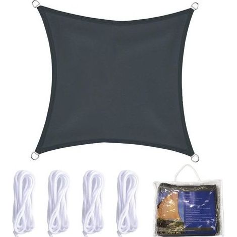 Voile d'Ombrage Rectangulaire 2x2m Toile d Ombrage Voile de Soleil Imperméable Respirant Protection des Rayons UV pour Camping Terrasse Jardin Balcon Extérieur Piscine,Gris (1/5)