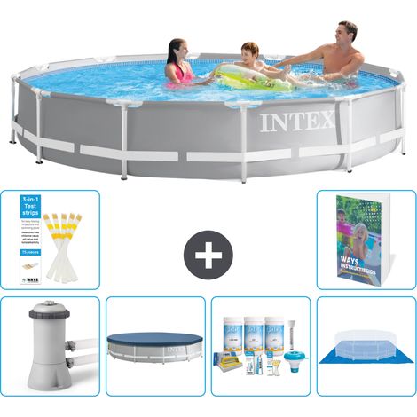 Prism Frame Pool Rund - 366x76 cm - 7-teilig S251