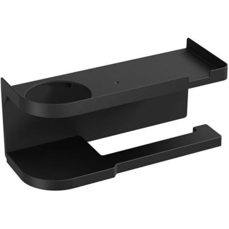 Porte-papier toilette moderne avec étagère de rangement, organiseur mural pour salle de bain, plastique noir