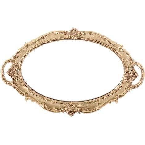 Maquillage Rétro Miroir Vanité Plateau Bijoux Plateau Parfum Décor Plateau Stockage (1/5)