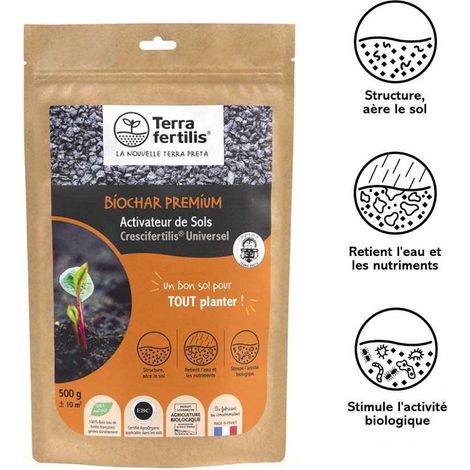 Fertilisant universel à base de biochar 500 gr