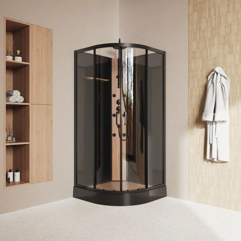 Cabine de douche semi circulaire avec hydromassage 90 x 90 cm multifonction h 225 cm Brac (1/4)