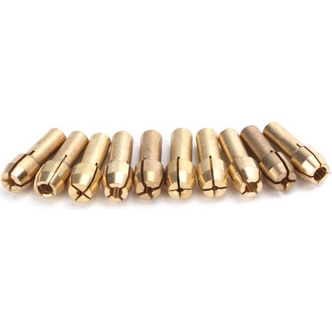 Lot de 10 mandrins porte-pince en laiton 0,5-3,2mm pour outil rotatif électrique, accessoires de mini perceuse, douilles de serrage 4,3mm (1/5)