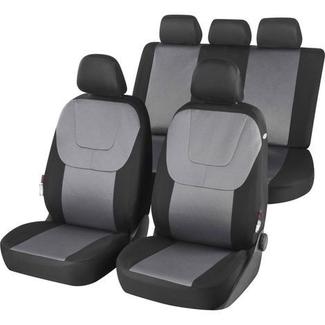 Autositzbezug Twill grau-schwarz