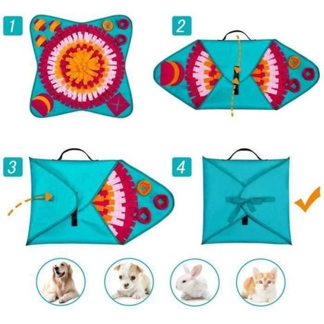Tapis de Fouille - Snuffle Chien - Lavable en machine - 70 x 70 cm - Anti-stress (1/4)